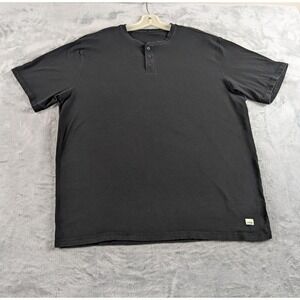 Vuori Shirt Mens 2XL Black Ever Henley Tee Short Sleeve Gym Casual V165